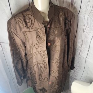 Vintage Anage Brown Silk/Sequin Jacket